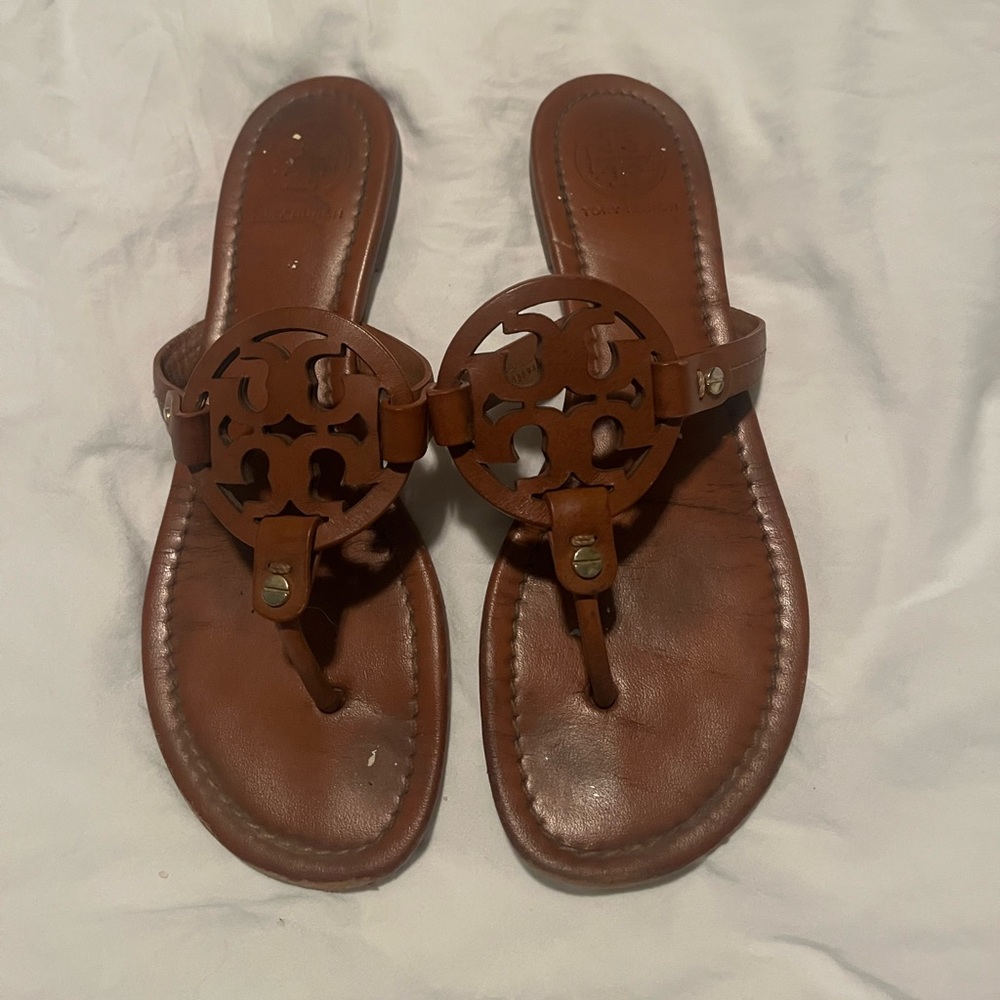 Brown Tory Burch sandals size 8.5–worn but still in sturdy shape